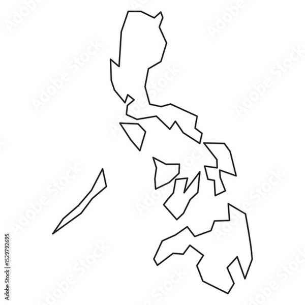 Fototapeta map of Philippines line