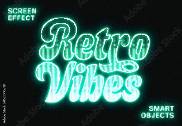 Obraz Retro Screen Text & Logo Effect Mockup