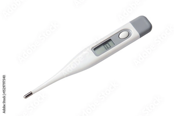 Fototapeta Digital thermometer isolated on a white background png ai generated