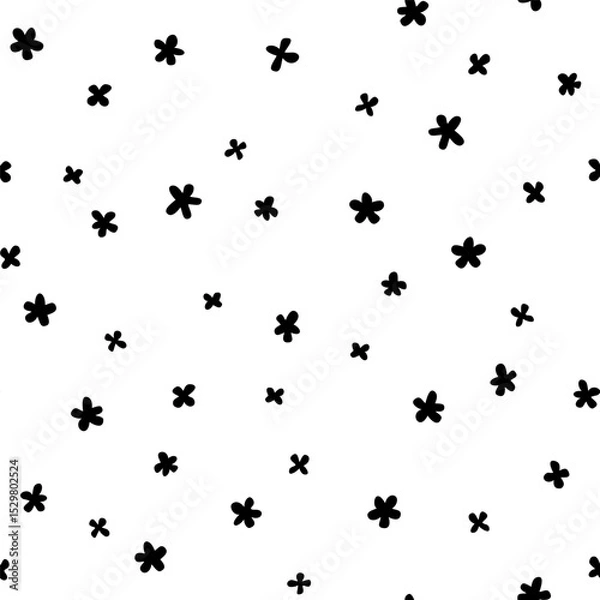 Fototapeta Vector seamless pattern with hand drawn cute flowers. Beautiful design for textile, wallpaper, fabric, wrapping paper and backgrounds.