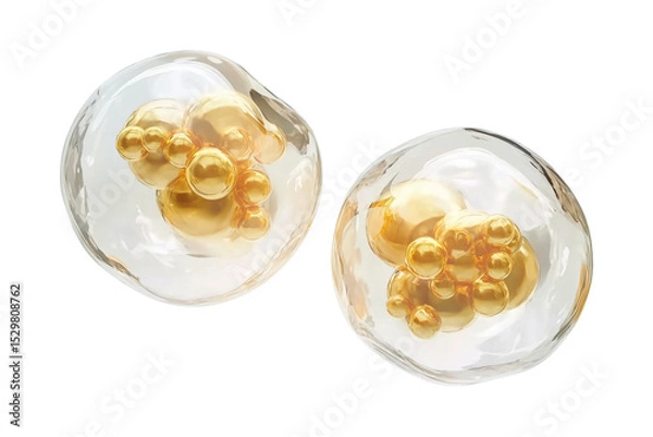 Obraz 3d illustration of collagen cells for biotechnology and cosmetic concept isolated on transparent or white background, png