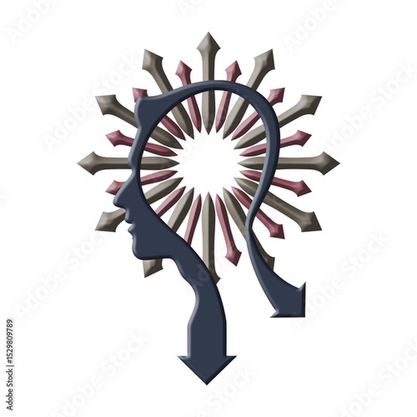 Obraz Future thinking person, innovation, artificial intelligence illustration.