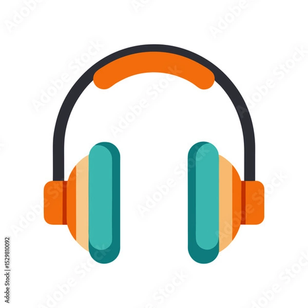 Obraz headphones icon isolated vector art illustration