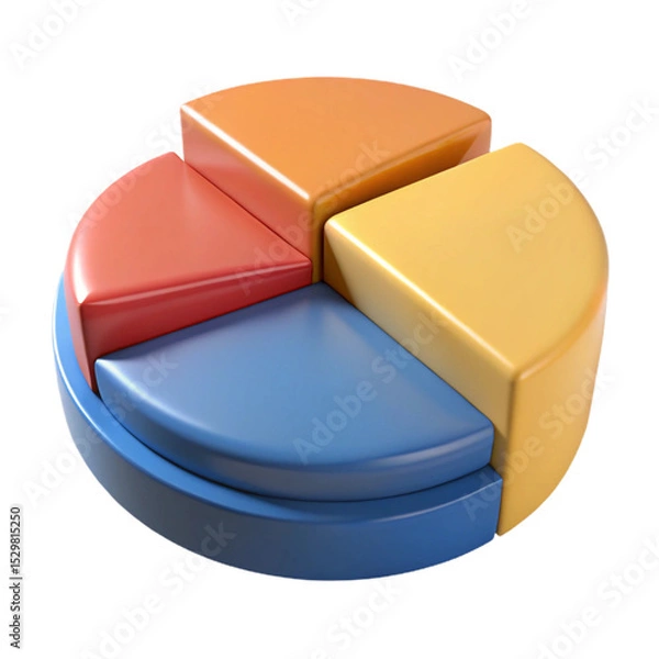 Obraz 3D pie chart isolated on white background