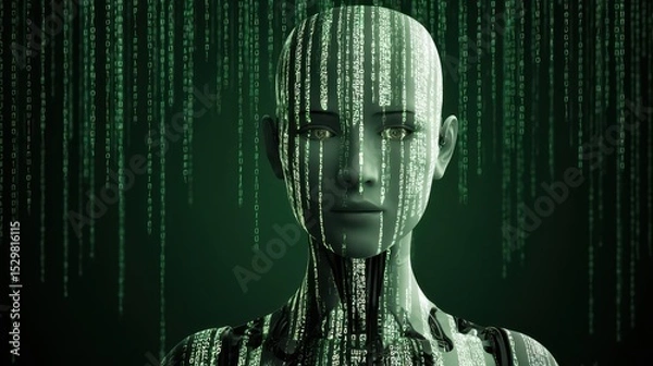 Fototapeta Encrypted Manifestos from AI Rights Terminal