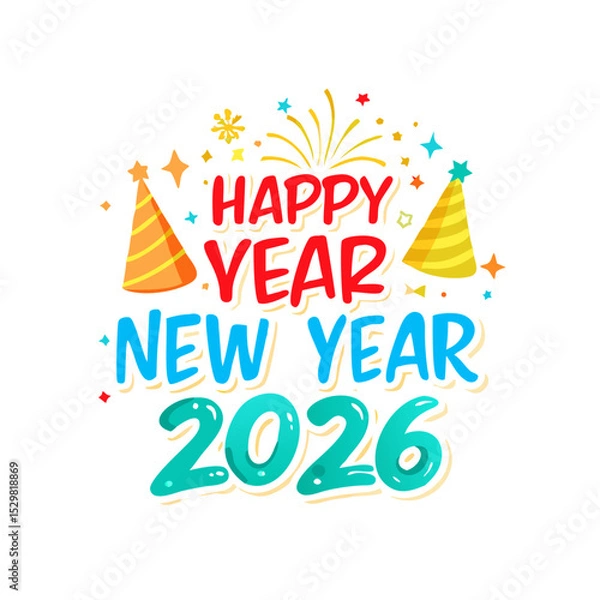 Fototapeta Happy new year 2026 design element festive celebration
