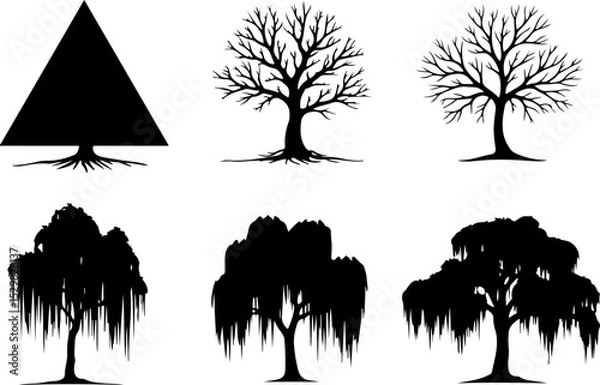Fototapeta Tree  Vector Silhouettes  Bundle Collection
