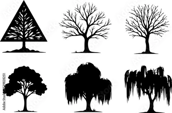 Fototapeta Tree  Vector Silhouettes  Bundle Collection