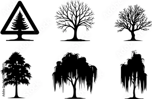 Fototapeta Tree  Vector Silhouettes  Bundle Collection
