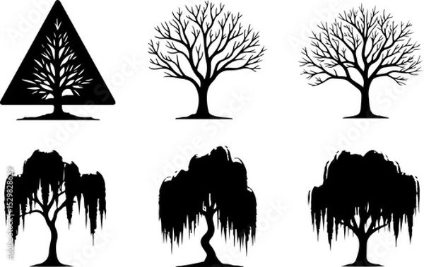 Fototapeta Tree  Vector Silhouettes  Bundle Collection
