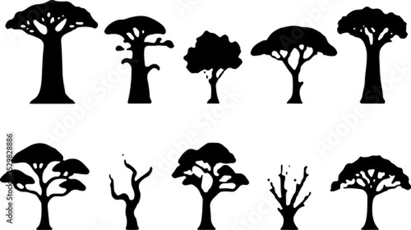 Fototapeta Tree  Vector Silhouettes  Bundle Collection