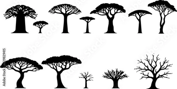 Fototapeta Tree  Vector Silhouettes  Bundle Collection