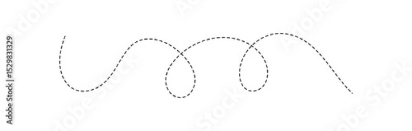 Obraz abstract dotted line. Hand drawn curve dotted line vector set.