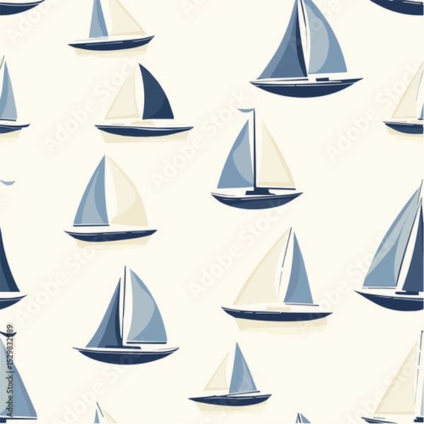 Obraz Vector seamless pattern of sailboat