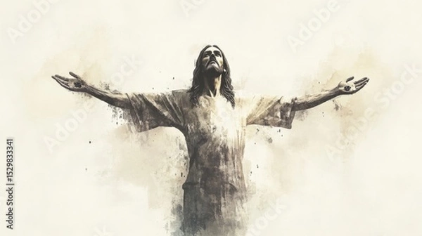 Obraz Christ figure with open arms of peace