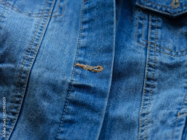 Fototapeta Close-up of a blue denim jacket.