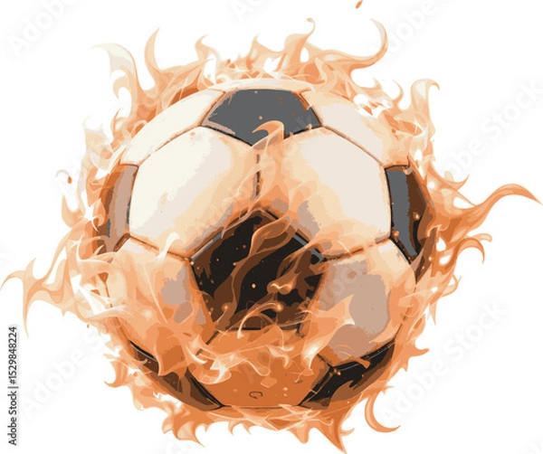 Obraz soccer ball with fire