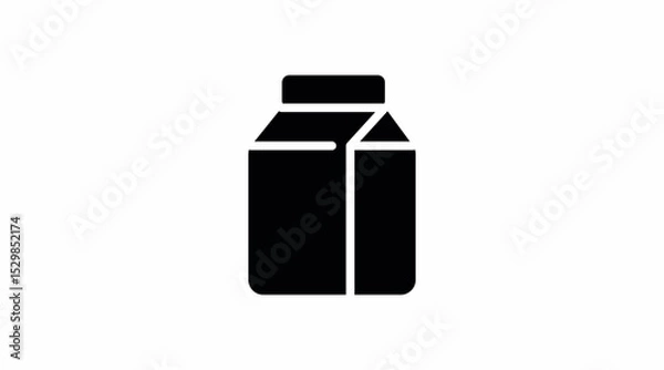 Fototapeta Milk Box Icon. Vector isolated editable black and white simple illustration of a milk box