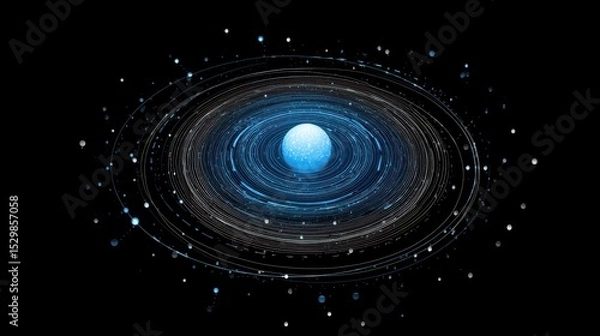 Fototapeta Intelligent Assistant Orb with Circular Data UI