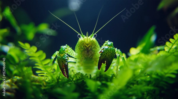 Fototapeta Freshwater crayfish displayed in aquarium
