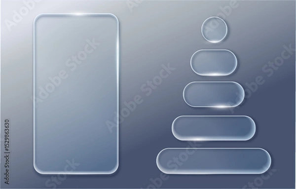 Fototapeta Vector transparent glass design elements.