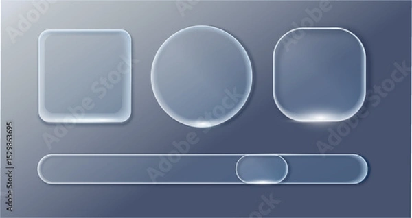 Fototapeta Vector transparent glass design elements.