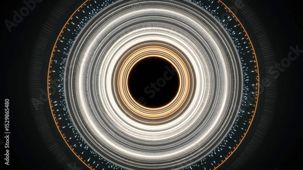 Fototapeta AI Assistant Visualization with Orb Core and Data Rings