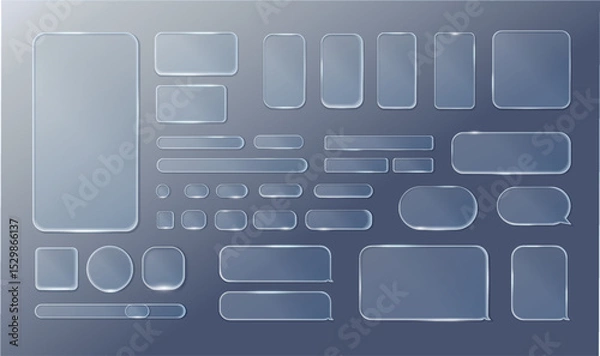 Fototapeta Vector transparent glass design elements.