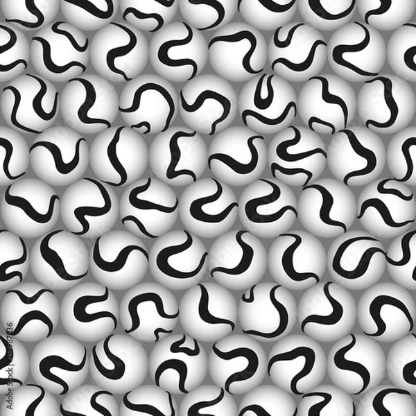 Fototapeta geometric spherical pattern, black and white