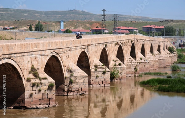Obraz The Historical Kesik Bridge, located in Sivas, Turkey, was built in the 13th century.