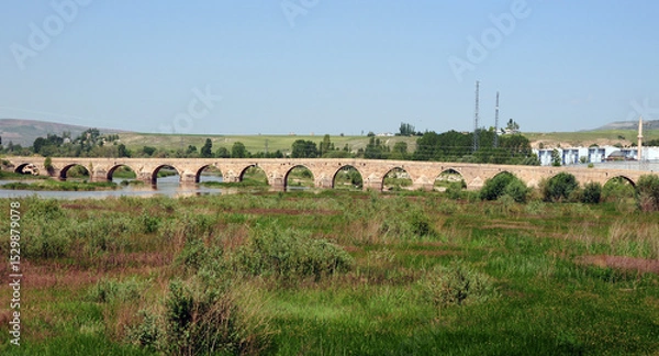 Obraz The Historical Kesik Bridge, located in Sivas, Turkey, was built in the 13th century.