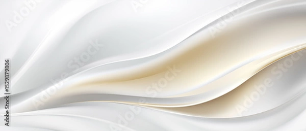 Fototapeta Soft elegant folds in creamy white background