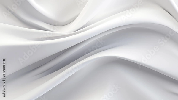 Fototapeta A smooth, shimmering abstract background with soft white and gray wavy lines creating an elegant flow.