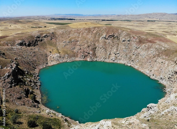Obraz A view from Kizilcan Lake in Zara, Sivas, Turkey.