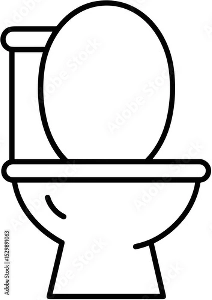 Fototapeta Simple line drawing of a toilet in minimalist style  