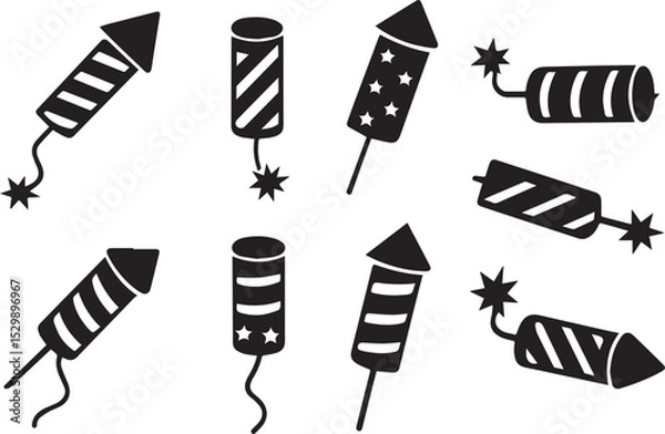 Fototapeta Firecracker Icon – Editable Vector, Flat Style Celebration Symbol