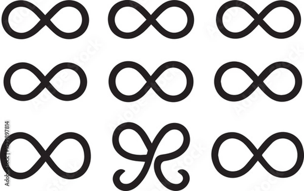 Fototapeta Infinity Loop Icon – Editable Vector, Flat Style Eternal Symbol