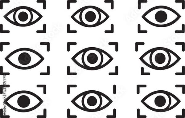 Fototapeta Focus Eye Icon – Editable Vector, Flat Style Vision Target Symbol