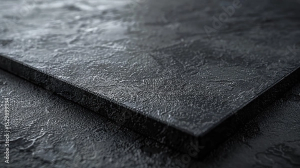 Obraz Empty black artist canvas with textured fiber and soft lighting.