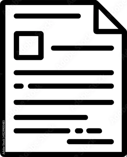 Fototapeta Blank document page with lines and corner fold for note taking  
