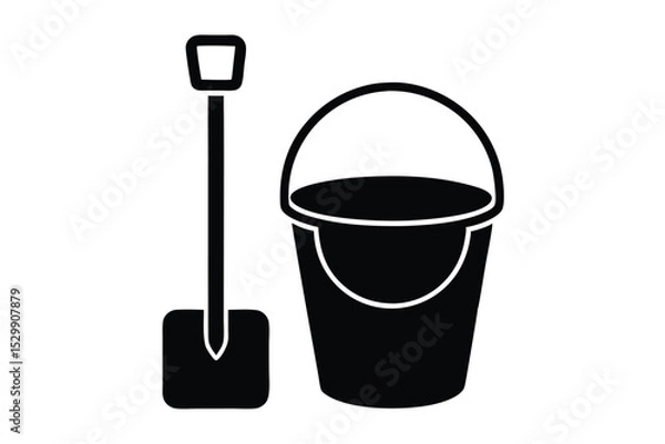 Obraz bucket and spade vector icon