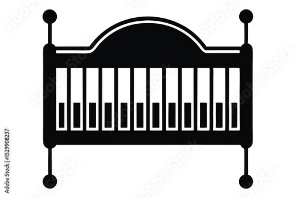 Obraz baby cot vector icon 