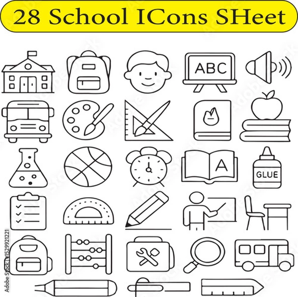 Fototapeta Shool ICons Sheet