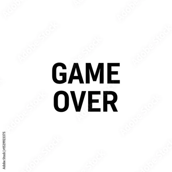 Fototapeta Game Over Text Vector Illustration for Gaming Concepts  