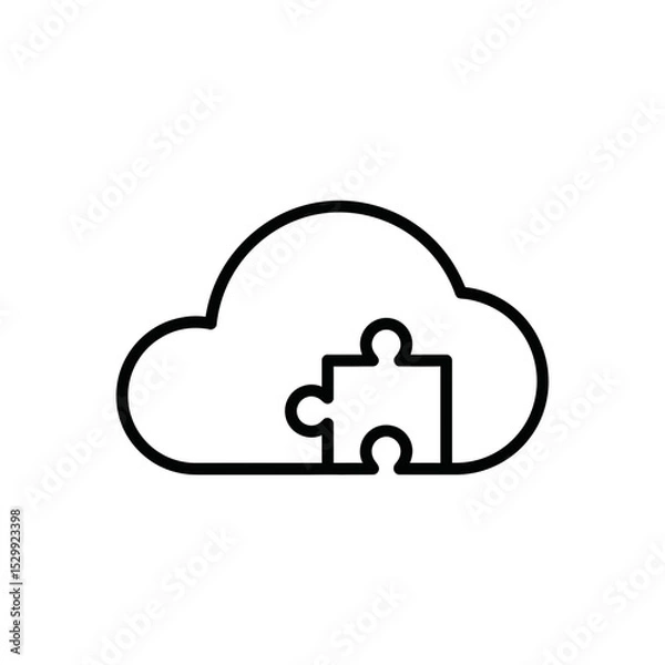 Fototapeta Cloud Computing Puzzle Piece Icon Design  