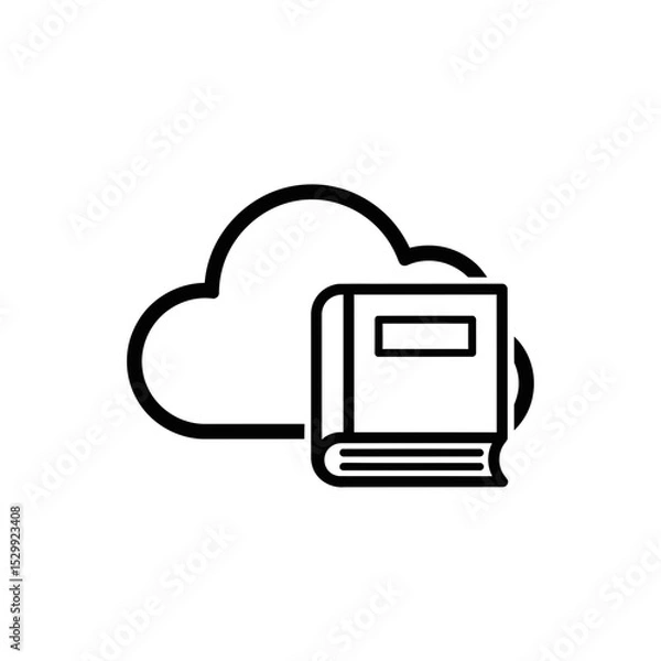 Fototapeta Cloud Computing Concept with Book Icon  