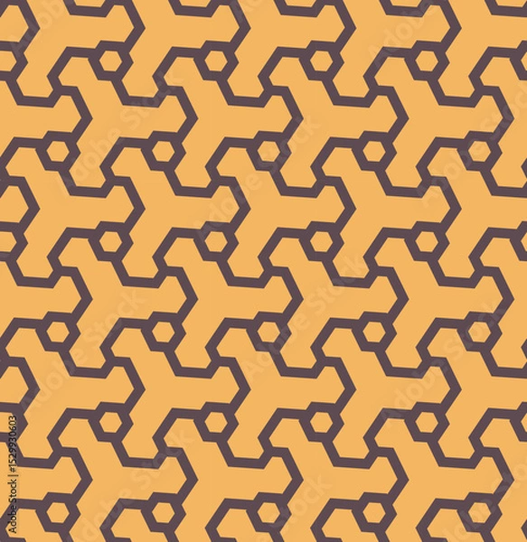 Fototapeta Seamless Hexagonal Maze Pattern Abstract Tech-Inspired Geometric Background -vector eps8