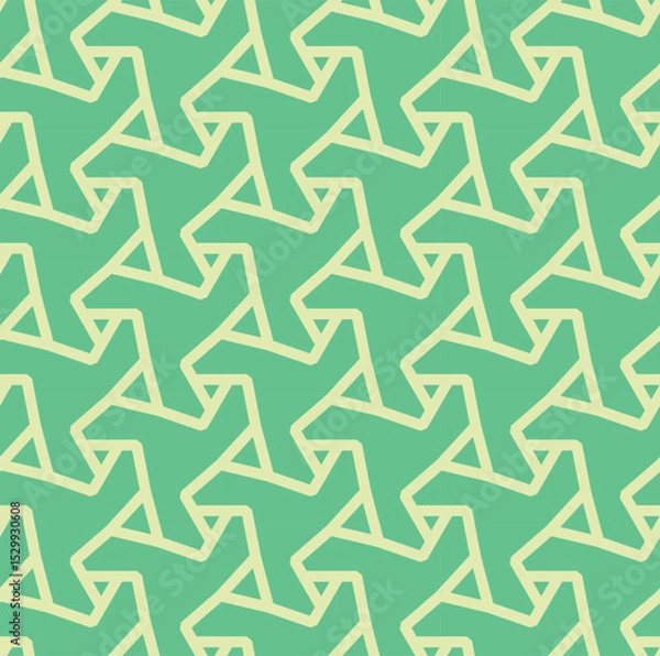 Fototapeta Triangular Spin Seamless Pattern – Abstract Interlocking Star Design -vector eps8
