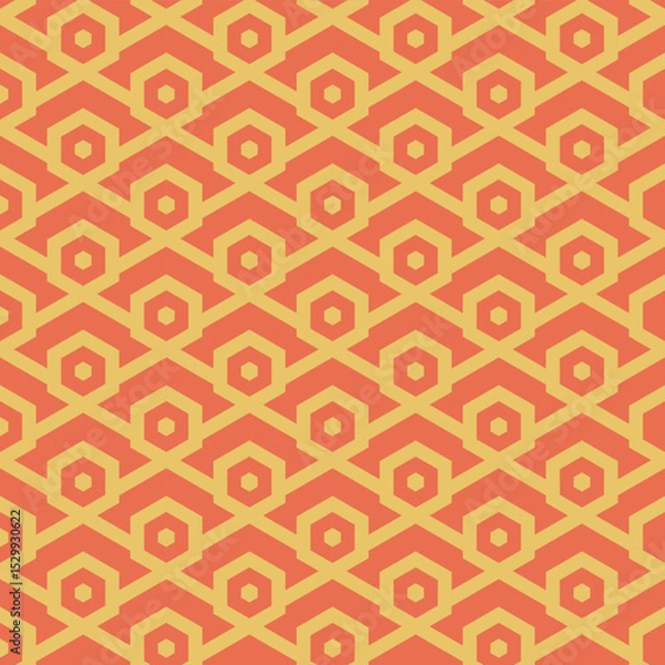 Fototapeta Hexagon Eye Seamless Pattern – Retro Futuristic Geometric Design -vector eps8