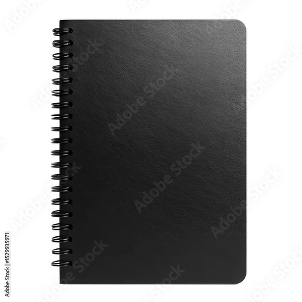 Fototapeta black notebook isolated on white background